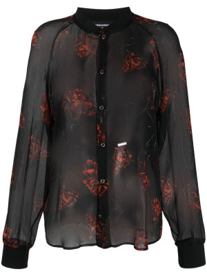 

Rose-print sheer blouse, Dsquared2 Rose-print sheer blouse