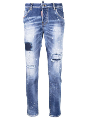 

Low-rise distressed cropped jeans, Dsquared2 Low-rise distressed cropped jeans