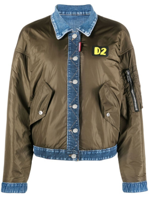 

Denim-trimmed bomber jacket, Dsquared2 Denim-trimmed bomber jacket