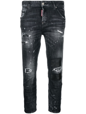 

Cropped paint-splatter jeans, Dsquared2 Cropped paint-splatter jeans