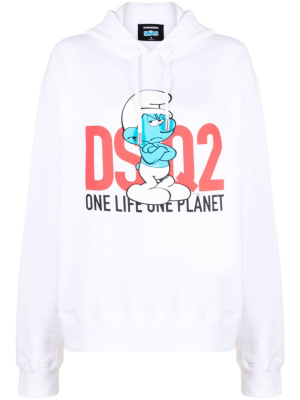 

Smurf logo-print hoodie, Dsquared2 Smurf logo-print hoodie