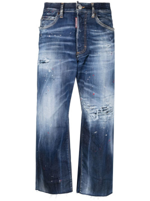 

Distressed paint-splatter cropped jeans, Dsquared2 Distressed paint-splatter cropped jeans
