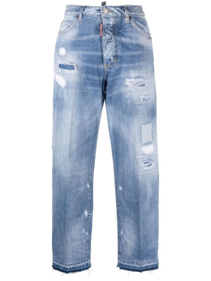 

Distressed straight-leg jeans, Dsquared2 Distressed straight-leg jeans