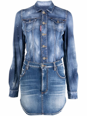 

Paint splatter denim dress, Dsquared2 Paint splatter denim dress