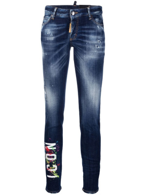 

Icon paint-splatter skinny jeans, Dsquared2 Icon paint-splatter skinny jeans