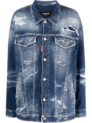 

Distressed denim jacket, Dsquared2 Distressed denim jacket