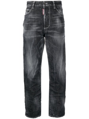 

Crease-effect logo-patch cropped jeans, Dsquared2 Crease-effect logo-patch cropped jeans