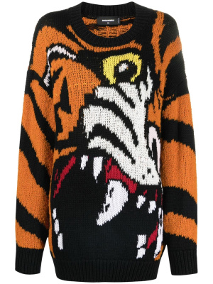 

Tiger-intarsia jumper, Dsquared2 Tiger-intarsia jumper
