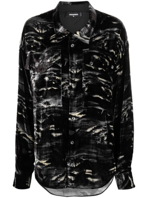 

Palm-tree velour shirt, Dsquared2 Palm-tree velour shirt