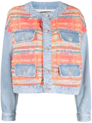 

Panelled button-front denim jacket, Dsquared2 Panelled button-front denim jacket