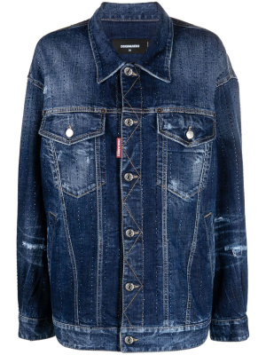 

Rhinestone-embellished oversize denim jacket, Dsquared2 Rhinestone-embellished oversize denim jacket