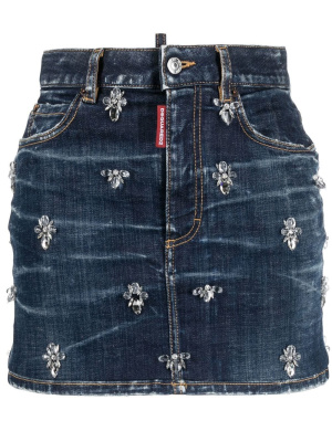 

Crystal-embellished denim skirt, Dsquared2 Crystal-embellished denim skirt