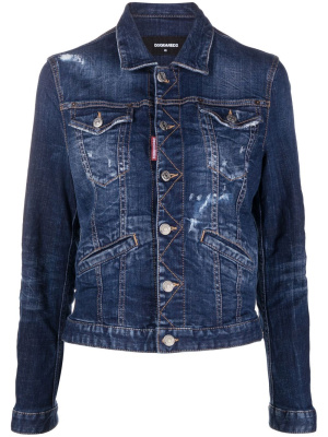 

Icon-print detail denim jacket, Dsquared2 Icon-print detail denim jacket
