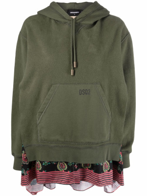 

Panelled pullover logo-print hoodie, Dsquared2 Panelled pullover logo-print hoodie