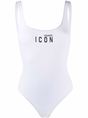 

Icon logo-print swimsuit, Dsquared2 Icon logo-print swimsuit