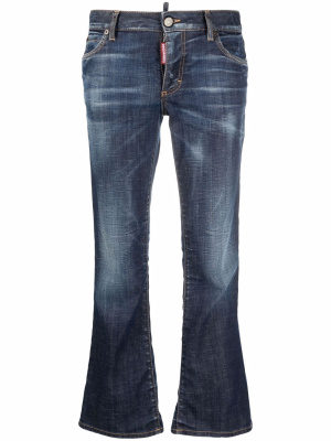 

Bleach-effect distressed kick-flare cropped jeans, Dsquared2 Bleach-effect distressed kick-flare cropped jeans