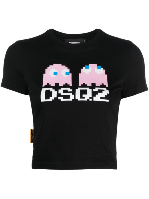 

X Pac-Man graphic-print cropped T-shirt, Dsquared2 X Pac-Man graphic-print cropped T-shirt