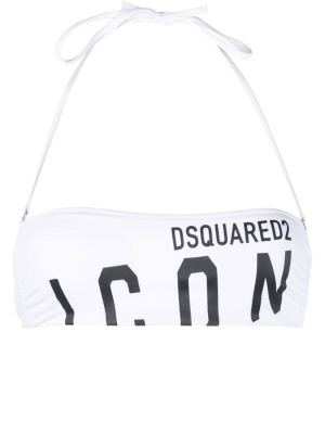 

Icon-print halterneck bikini top, Dsquared2 Icon-print halterneck bikini top