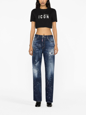 

Icon-print cropped cotton T-shirt, Dsquared2 Icon-print cropped cotton T-shirt