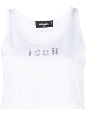 

Icon embellished cotton crop top, Dsquared2 Icon embellished cotton crop top