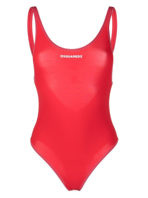 

Logo-print U-neck swimsuit, Dsquared2 Logo-print U-neck swimsuit