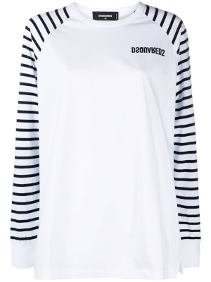 

Stripe-print long-sleeve T-shirt, Dsquared2 Stripe-print long-sleeve T-shirt