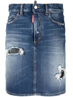 

Distressed short denim shirt, Dsquared2 Distressed short denim shirt