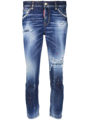 

Distressed skinny-fit cropped jeans, Dsquared2 Distressed skinny-fit cropped jeans