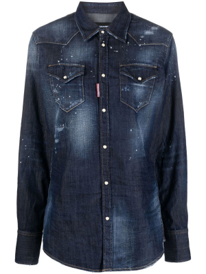 

Icon logo denim shirt, Dsquared2 Icon logo denim shirt
