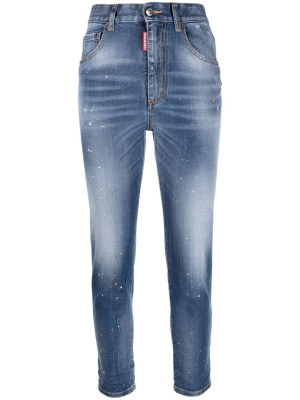 

Paint-splatter skinny cropped jeans, Dsquared2 Paint-splatter skinny cropped jeans