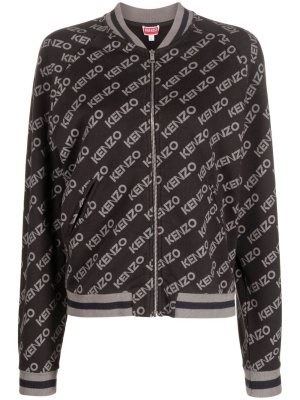 

Logo-print zip-up sweatshirt, Kenzo Logo-print zip-up sweatshirt