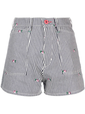 

Striped embroidered high-waisted shorts, Kenzo Striped embroidered high-waisted shorts