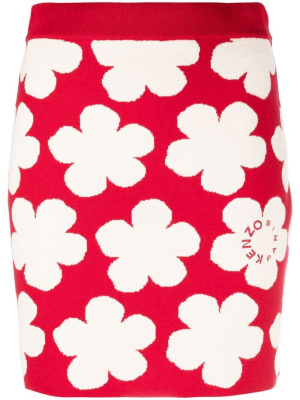 

Floral intarsia-knit skirt, Kenzo Floral intarsia-knit skirt