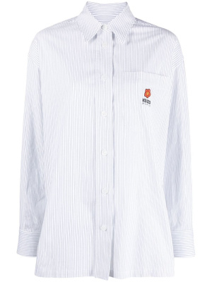 

Embroidered-logo pinstripe shirt, Kenzo Embroidered-logo pinstripe shirt