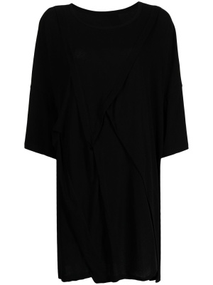

Drop-shoulder piped trim top, Yohji Yamamoto Drop-shoulder piped trim top