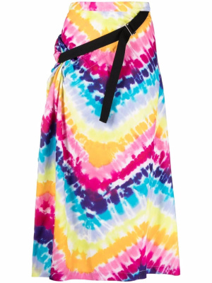 

Tie-dye wrap midi skirt, Kenzo Tie-dye wrap midi skirt