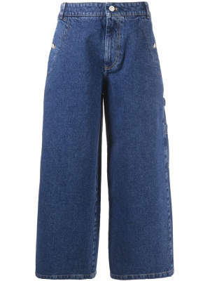 

Wide-leg cropped jeans, Kenzo Wide-leg cropped jeans