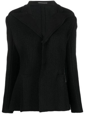 

Bouclé-design single-breasted blazer, Yohji Yamamoto Bouclé-design single-breasted blazer