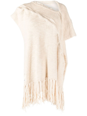 

Button-detail knitted shawl, Yohji Yamamoto Button-detail knitted shawl