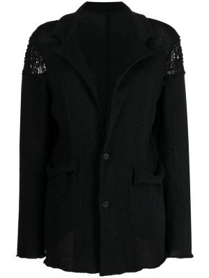 

Long-sleeve knitted cardi-coat, Yohji Yamamoto Long-sleeve knitted cardi-coat