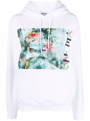 

Abstract-pattern print hoodie, Kenzo Abstract-pattern print hoodie