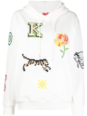 

Graphic print drawstring hoodie, Kenzo Graphic print drawstring hoodie
