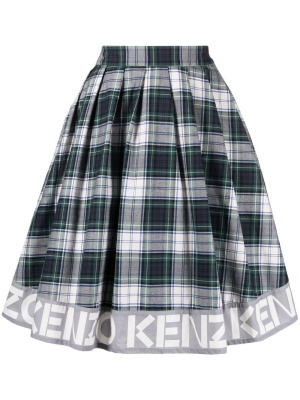 

Logo-print check skirt, Kenzo Logo-print check skirt