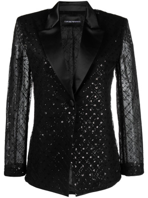 

Sequin-embellished tuxedo jacket, Emporio Armani Sequin-embellished tuxedo jacket