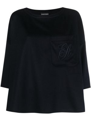 

Embroidered-logo long-sleeve top, Emporio Armani Embroidered-logo long-sleeve top