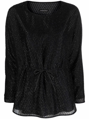 

Tie-waist zig-zag blouse, Emporio Armani Tie-waist zig-zag blouse