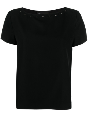 

Studded boat neck T-shirt, Emporio Armani Studded boat neck T-shirt