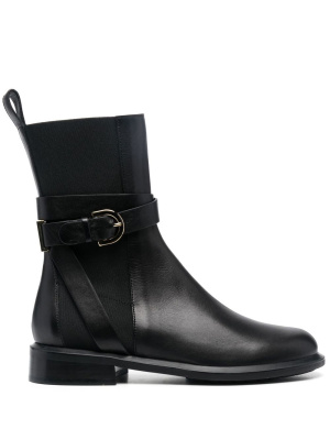 

Buckle-detail leather boots, Emporio Armani Buckle-detail leather boots