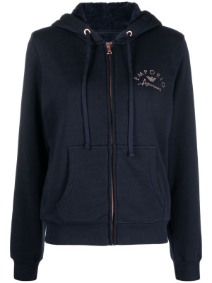 

Sequin-logo zipped hoodie, Emporio Armani Sequin-logo zipped hoodie