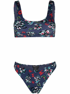 

Floral-print bikini, Emporio Armani Floral-print bikini
